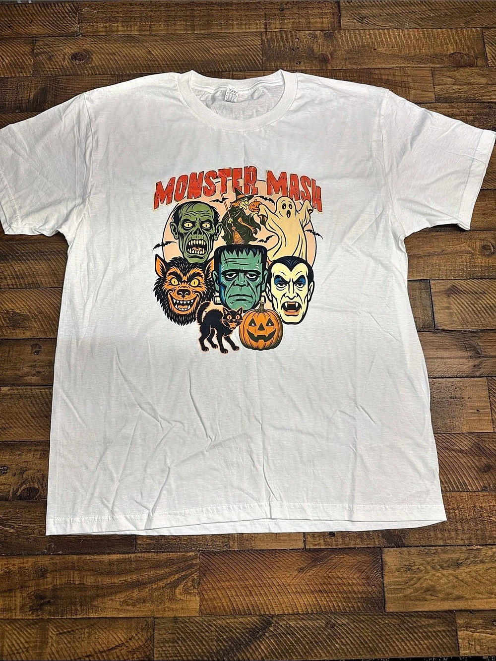 Monster Mash Graphic Tee White Size Large